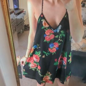 Black Honey Punch Swing Dress- L